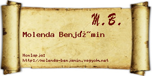 Molenda Benjámin névjegykártya